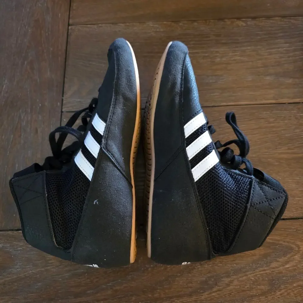 Adidas HVC 2 Wrestling Shoes Men's Size 5 Black White AQ3327 Boxing MMA